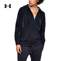 安德玛官方UA Fleece女子训练运动外套Under Armour1344393 黑色001 XL