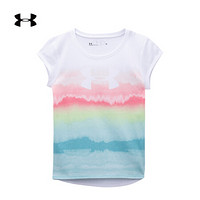 安德玛官方UA Ombre Logo女小童运动短袖T恤Under Armour1358336 白色100 6X