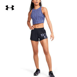 安德玛官方UA Launch SW女子3英寸运动短裤Under Armour1350193 黑色001 XL