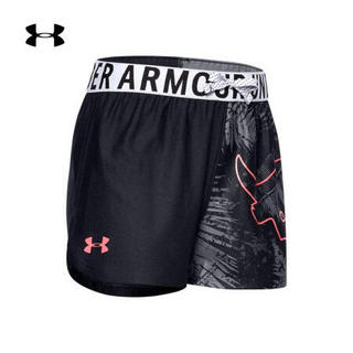 安德玛官方UA Project Rock强森女童运动短裤Under Armour1352737 黑色001 童S