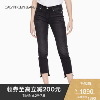 CK JEANS 2020春夏款女装 时尚中低腰直筒牛仔裤CKJ025J213432 1BY-黑色 27