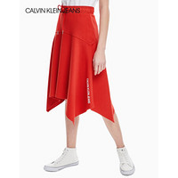 CK JEANS 2020春夏款女装 撞色Logo抽绳腰围休闲半身裙J213244 XAT-红色 S