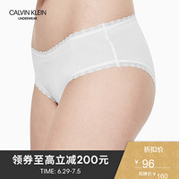 CK UNDERWEAR   春夏  女士柔美花边饰三角性感内裤 QD3707 100-白色 M