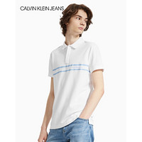 CK JEANS 2020春夏款男装 短袖翻领Polo衫T恤J315039 YAF-白色 L