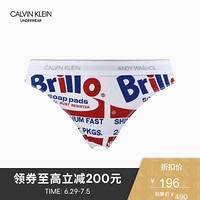 CK UNDERWEAR 经典款Andy Warhol系列 女士印花三角内裤 QF5322 6IL-白底印花 S