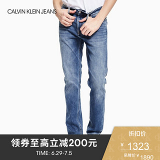 CK JEANS 2020春夏款 男装中低腰修身合体牛仔裤 J315378 1A4-蓝色 31/32