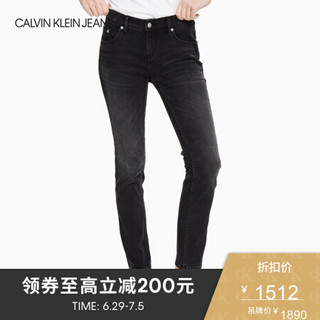 CK JEANS 2020春夏款女装 时尚中腰休闲牛仔裤CKJ022J213415 1BY-黑色 26/30