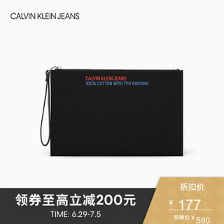 CK JEANS   春夏  男士Logo印花轻便时尚手拿包 HP1166U4200 001-黑色 ST