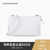 CK JEANS 2020春夏款 女包Logo压印简约单肩斜挎背提包 DH2293Q1100 391-白色 ST