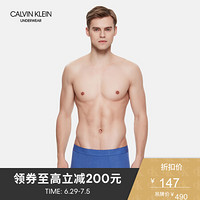 CK UNDERWEAR经典款  男士Logo透气平角内裤 NB1467 0TV-蓝色 S