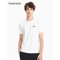 CK CALVIN KLEIN 2020春夏新款男装 纯棉针织短袖T恤 M77473232C 100-白色 L