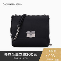 CK JEANS 2020春夏款 女包品牌Logo单肩斜挎链条背提包DH2285Q1600 001-黑色