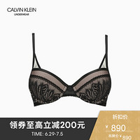 CK UNDERWEAR 2020春夏新款女装 薄衬垫3/4杯蕾丝文胸 QF5878AD 001-黑色 34C