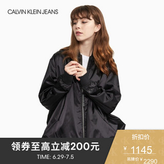 CK JEANS 2020春夏款 女装Logo单夹克外套J213851 BAE-黑色 M