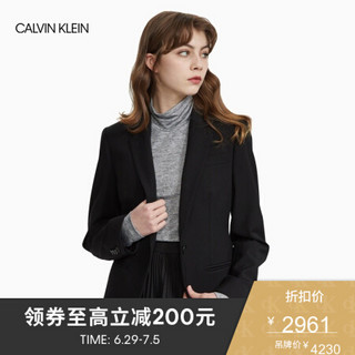 CALVIN KLEIN/CK 2020春夏款女装 修身款西服W02359T113 010-黑色 34