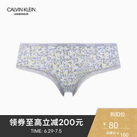 CK UNDERWEAR经典款 女士Logo花边三角性感内裤 D3448 WAP-灰底印花 S