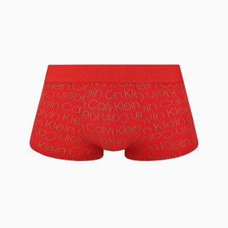 CK UNDERWEAR经典款 男士Logo腰边时尚印花平角内裤 NB1610 9YX-红色字母 M