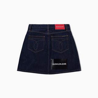 CK JEANS 经典款 女士纯棉Logo撞色印花牛仔半裙 J209062 911-藏青色 26