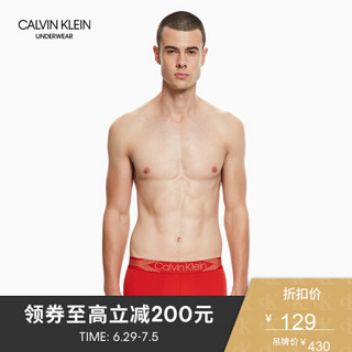 CK UNDERWEAR经典款 男士红色腰边节日款低腰内裤 NB1630 RYM-红色 M