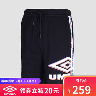 UMBRO茵宝 2020年夏季新款短裤幻彩系列男子休闲运动短卫裤 UI201AP2717-990力莫黑 XL