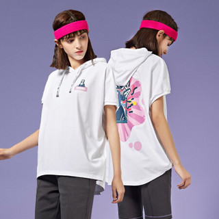 Kappa卡帕艺术家联名女休闲短袖夏季连帽印花T恤2020新款|K0A22WD66D 漂白-001 S