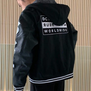 DCSHOECOUSA LETTERMAN 19冬男子休闲外套运动棉衣 5410J902 黑夹色-BLK S