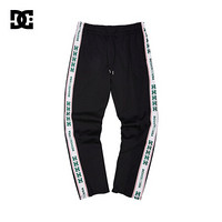 DCSHOES 2020春夏新款时尚撞色滚边LOGO印花运动休闲裤EDYFB03080 黑夹色 XL