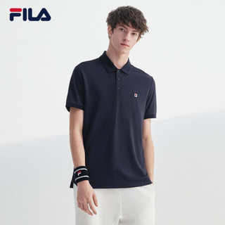 FILA 斐乐官方针织短袖男子POLO衫2020夏季新款时尚休闲翻领T恤男上衣 传奇蓝-NV 175/96A/L