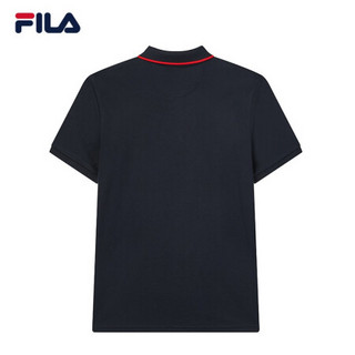 FILA 斐乐官方男子短袖POLO2020春季新款运动商务针织短袖T恤衫男 传奇蓝-NV 175/96A/L