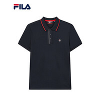 FILA 斐乐官方男子短袖POLO2020春季新款运动商务针织短袖T恤衫男 传奇蓝-NV 175/96A/L