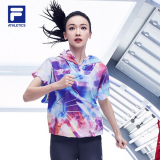 FILA ATHLETICS斐乐吴谨言同款女子上衣2020夏季新款满印时尚短袖上衣 彩虹印花-LG 170/88A/L