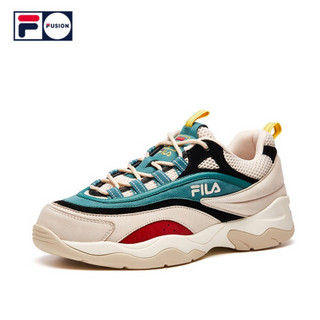 FILA FUSION 斐乐官方 男子老爹鞋2020新款休闲鞋跑步鞋运动鞋男鞋 微白/深丛绿-SG 42