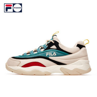 FILA FUSION 斐乐官方 男子老爹鞋2020新款休闲鞋跑步鞋运动鞋男鞋 微白/深丛绿-SG 42