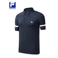 FILA ATHLETICS 斐乐男子针织短袖POLO2020夏季新款运动短袖衫男 RD宝蓝-NV 180/100A/XL