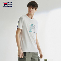 FILA FUSION 斐乐 男子短袖T恤 2020夏秋新款潮牌滑板圆领半袖服 深黑-Bk 185/104A/XXL