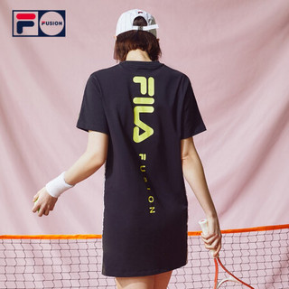 FILA FUSION X KOKI, 斐乐女子连衣裙2020夏季新款连衣裙女裙（实物以平铺图为准） 深黑-BK（宽松版型，建议拍小一码） 170/88A/L