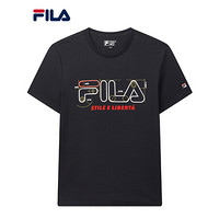 FILA 斐乐官方 男子短袖T恤 2020夏季新款时尚印花运动棉质休闲服 传奇蓝-NV 185/104A/XXL