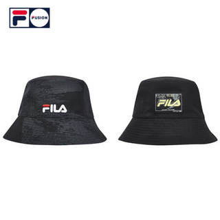 FILA FUSION 斐乐官方 情侣圆帽 2020夏新款休闲运动百搭两面戴 深黑-BK(58cm) XS