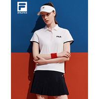 FILA ATHLETICS斐乐女子短袖POLO衫2020夏季新款时尚运动短袖女 玉石白-WT 165/84A/M