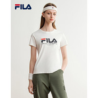 FILA 斐乐官方女子短袖T恤  2020夏季新款时尚潮流LOGO短袖T 标准白-WT 175/92A/XL