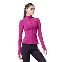 HOTSUIT后秀 塑形系列 运动外套女 新款修身弹力健身瑜伽显瘦开衫上衣 莓红 L