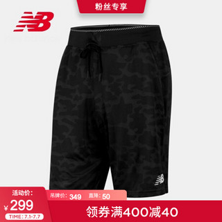 New Balance NB官方2020新款男款针织运动裤AMS01056透气舒适短裤 BK AMS01056 M