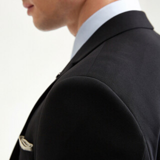 柒牌 SEVEN 单西商务休闲男士正装上衣西服外套质感固型职业装 117C70080  黑色B44