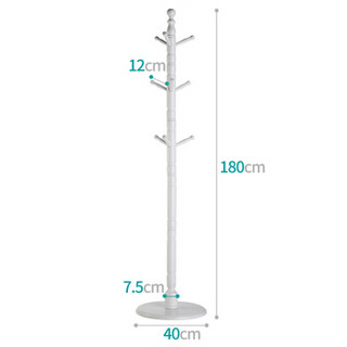 心家宜 欧式圆盘实木衣帽架 卧室落地衣架挂衣架 时尚晾衣架门厅架家用衣挂架 白色98167W