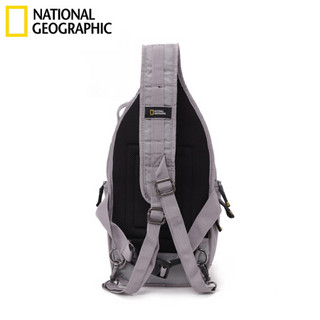 国家地理National Geographic胸包男士单肩包斜跨包斜挎多功能运动腰包潮 银灰色