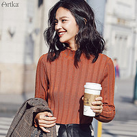 Artka阿卡ARTKA-CITY系列春焦糖色显瘦百搭高领打底毛衣女JS17011