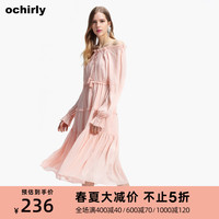 ochirly欧时力夏装荷叶仙女裙气质雪纺连衣裙套装女1GZ2089120