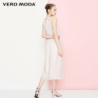 Vero Moda网纱拼接系带V领欧洲站粉色公主裙连衣裙女|31837A504