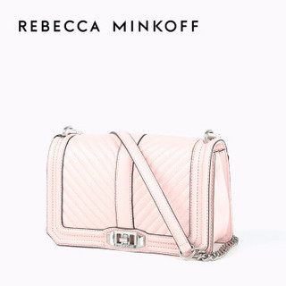 Rebecca Minkoff牛皮女包CHEVRON QUILTED LOVE 新品单肩斜挎包 PEONY