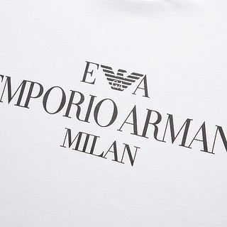 EMPORIO ARMANI/阿玛尼 白色100%棉字母印花男士短袖T恤